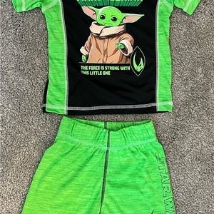 Boys Star Wars Yoda two piece short set 3T